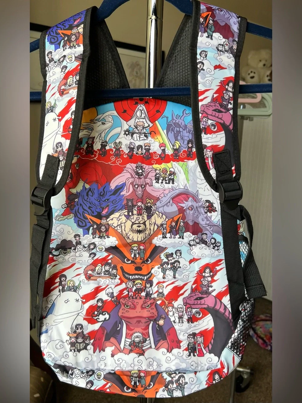 Colorful NEW Graphic Print Backpack - Blue/Red